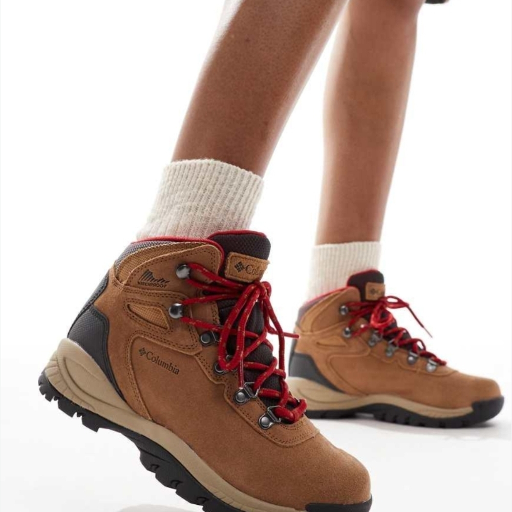 Columbia Women's Brown Hiking Boots with Red Accents